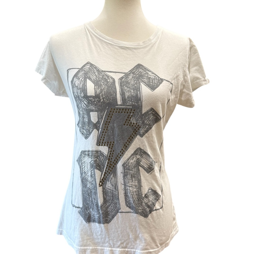 AC/DC Rockware Anthill Trading Women's  Cotton White Tee T Shirt XL